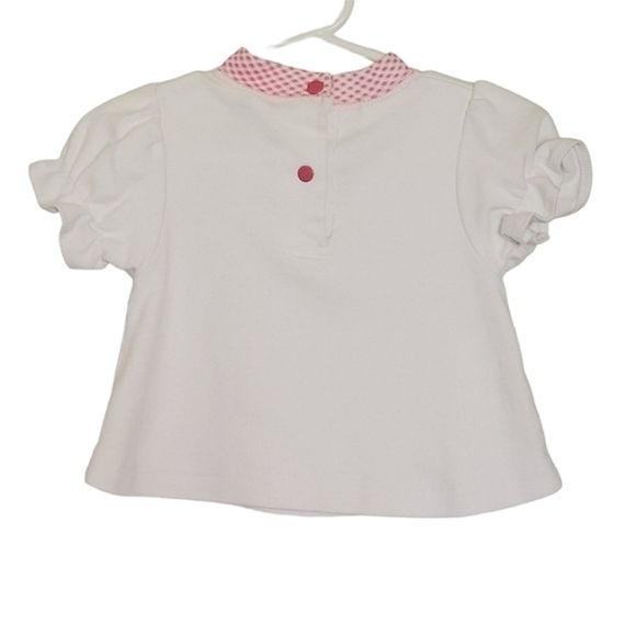 K1086 * Bright Future Floral Puff Sleeve Top White Pink Size 6/9M - Picture 3 of 6